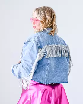 Nashville Denim Jacket with Fringe Lights by [brand]