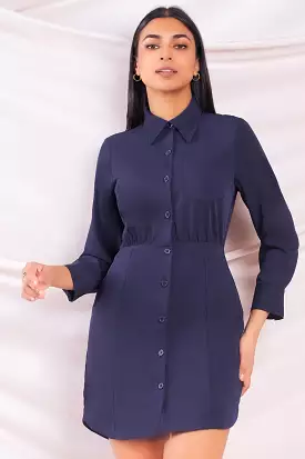 Navy Blue Shirt Dress