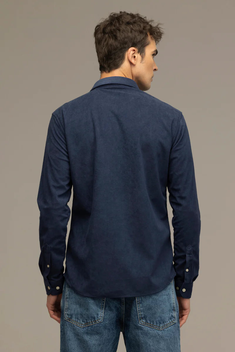 Navy shirt for a smooth sailing experience.