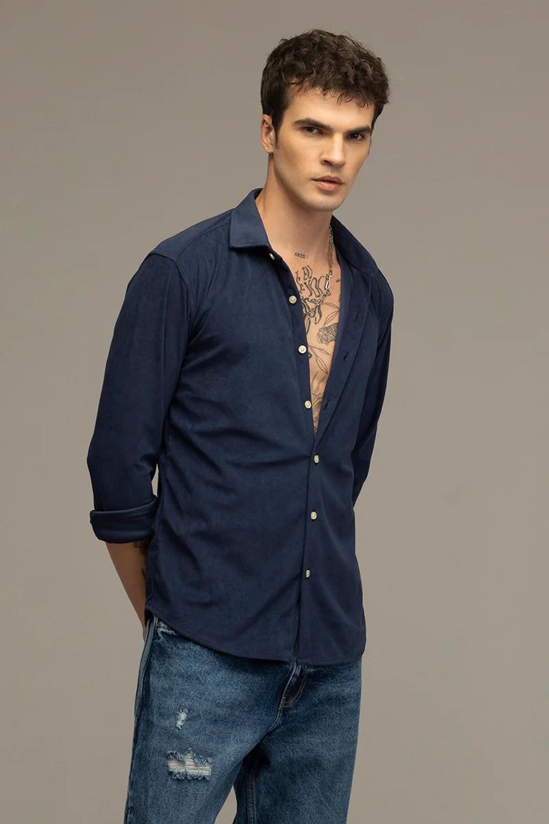 Navy shirt for men - smooth sailing