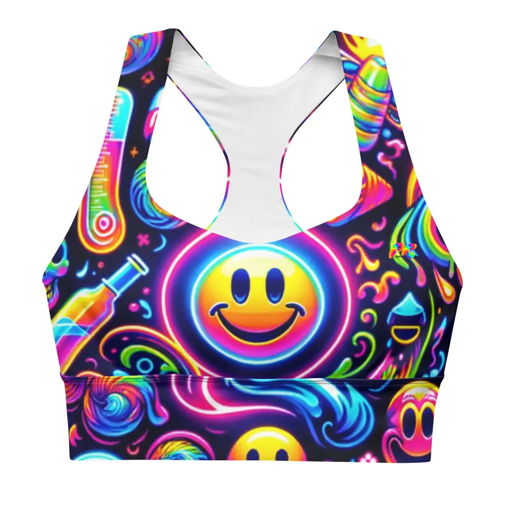 Neon Bliss Rave Sports Bra