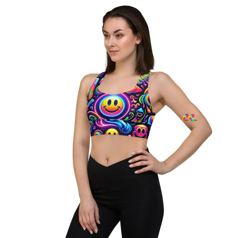 Neon Bliss Rave Sports Bra