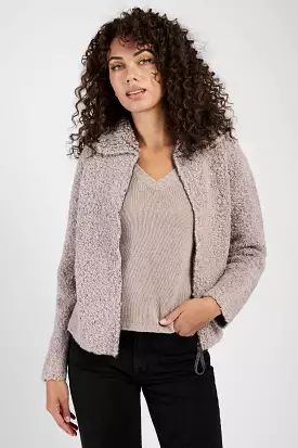 Nocciola and Pepe Bouclé Bomber Jacket.