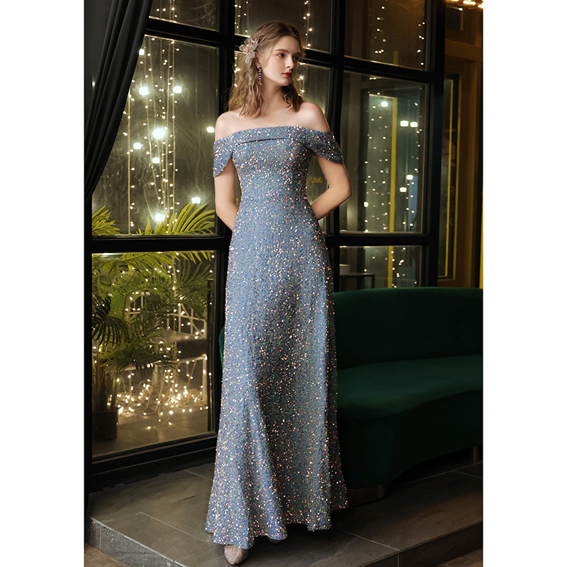 Off Shoulder Sequined Gown - Shop Perae Collection