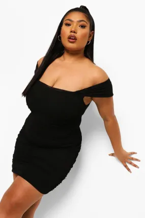 Off The Shoulder Corset Mini Dress Plus Size