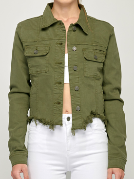 Olive It! Denim Jacket --> Olive Denim Jacket