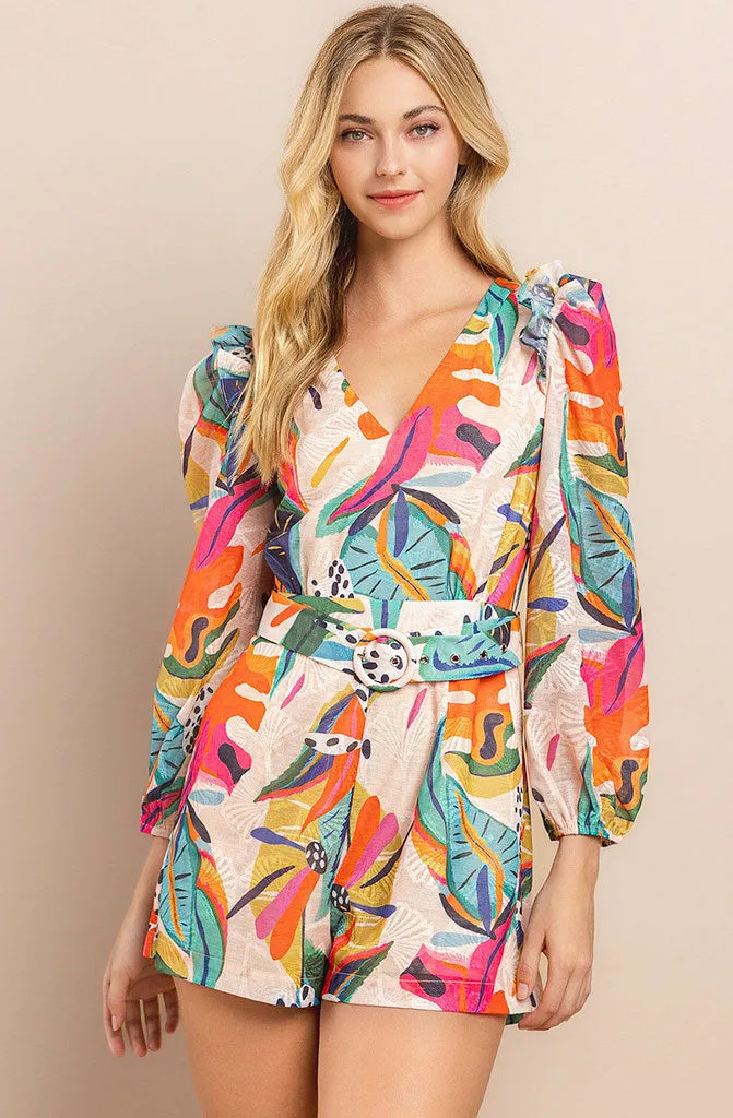 Tropic Time Belted Romper