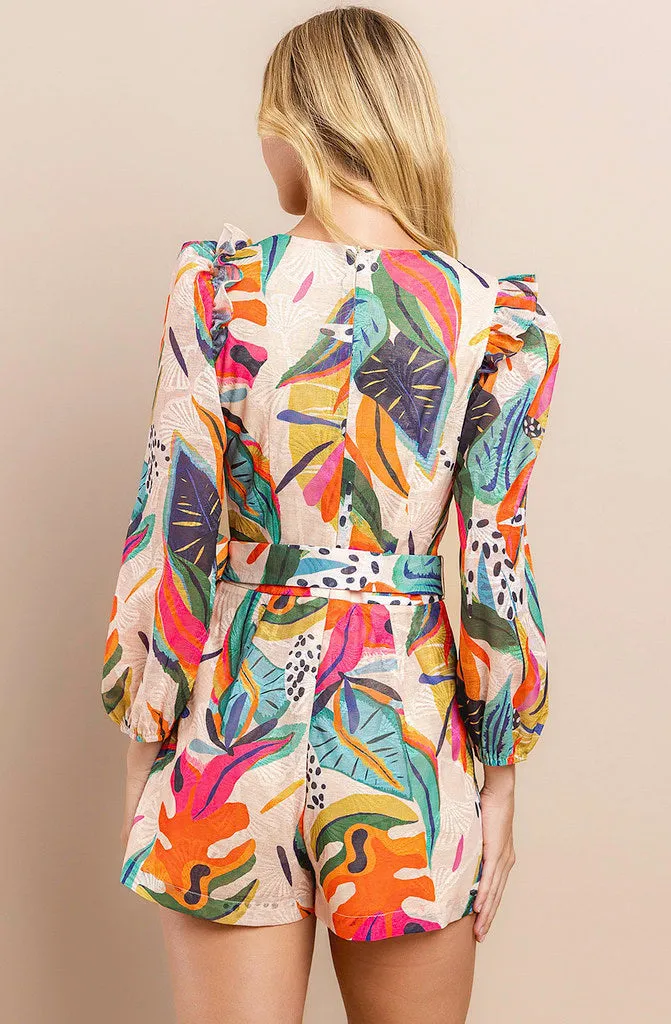 Tropic Time Belted Romper