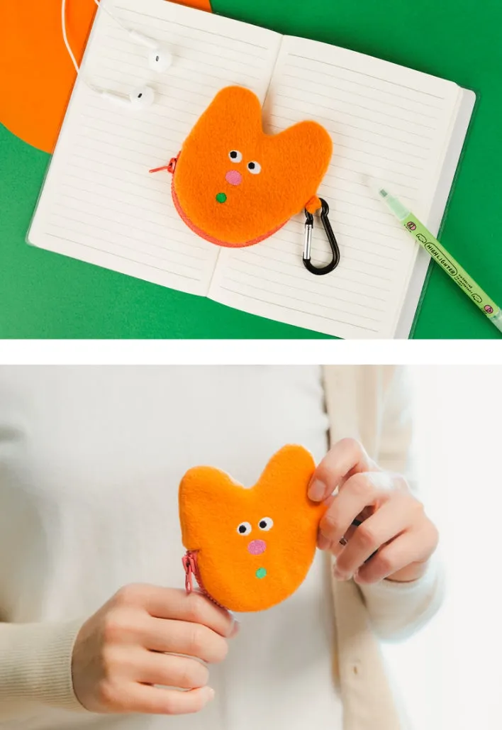 Orange Brown Blue Airpods Pouches Cute Characters Purses Handbags Soft Wallets Earphone Accessories Coins Travel