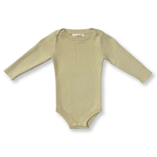 Organic Ribbed Essential Bodysuit - Pistachio