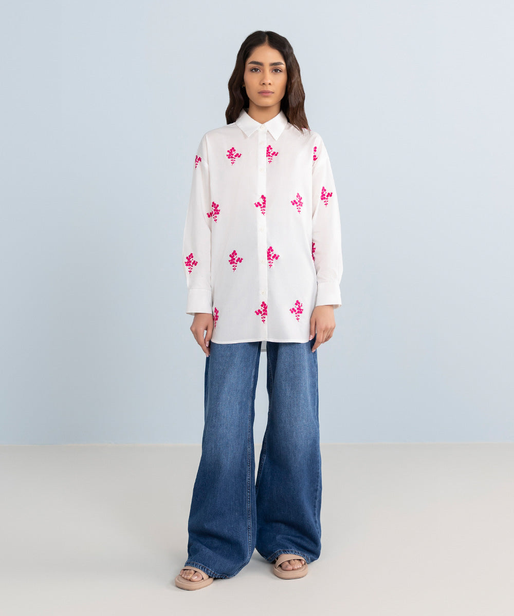 Oversized Embroidered Shirt – Trendy and Stylish