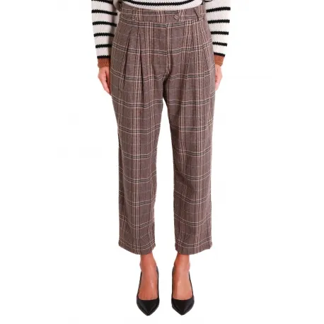 Brown Fantasy Check Baggy Pants