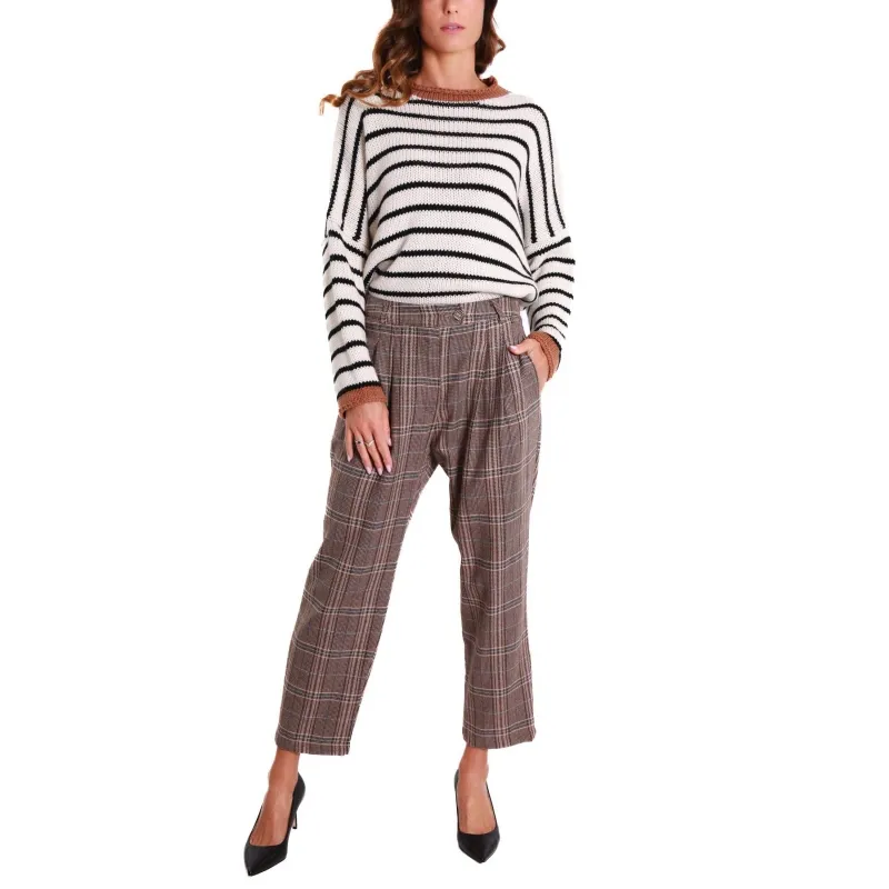 Brown Fantasy Check Baggy Pants