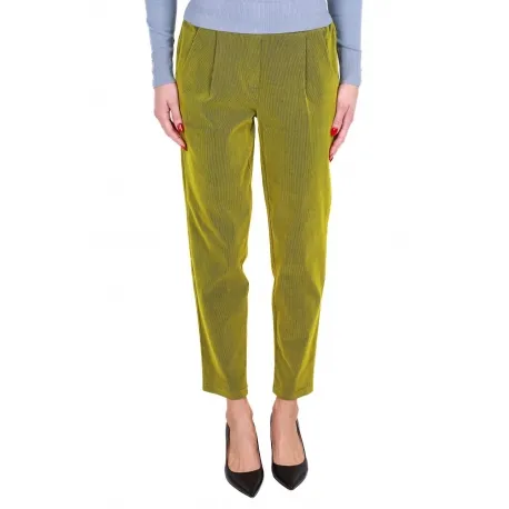 Green Ribbed Corduroy Baggy Pants