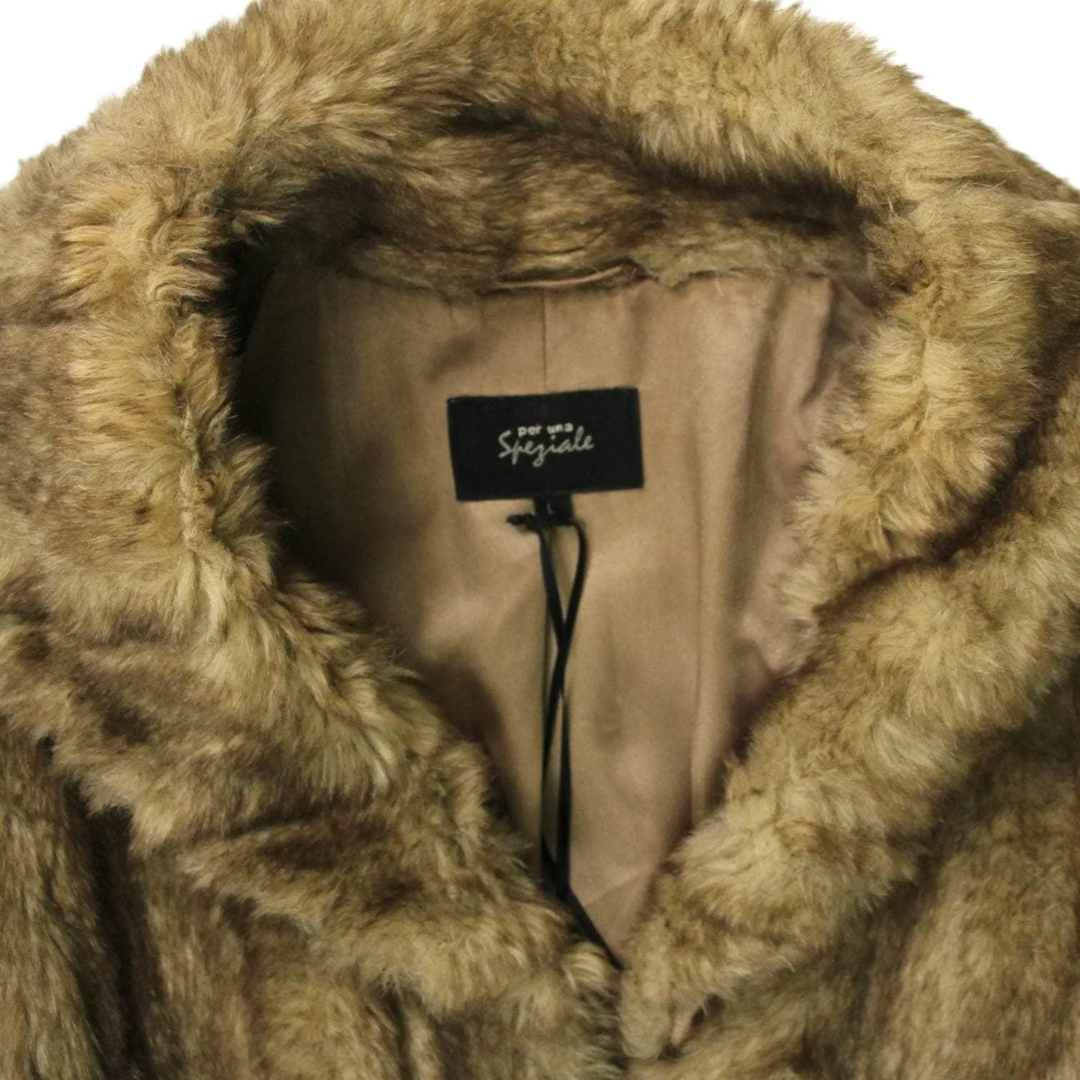 Per Una Brown & Cream Faux Fur Jacket