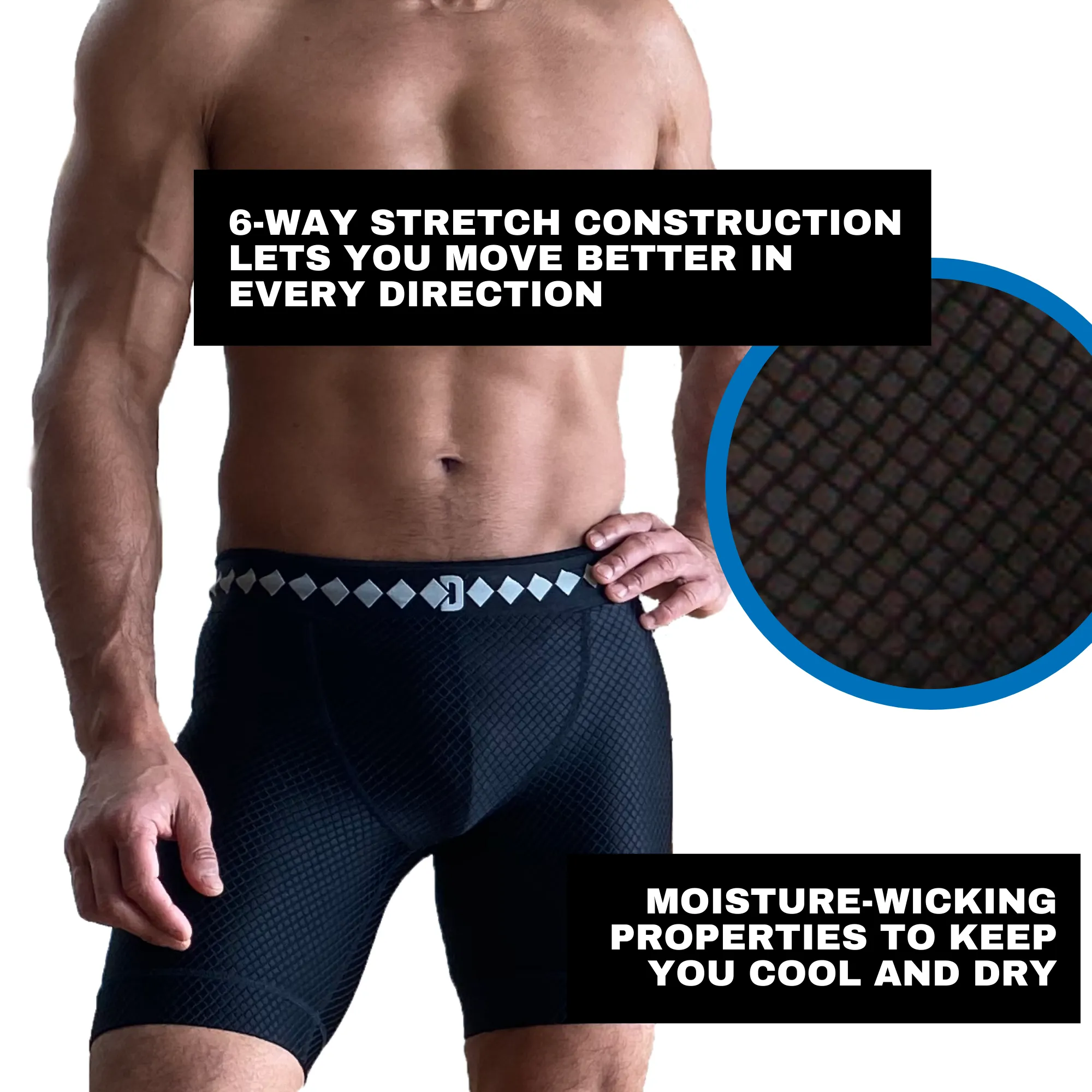 3 Pack Performance Shorts With Built-In Brief