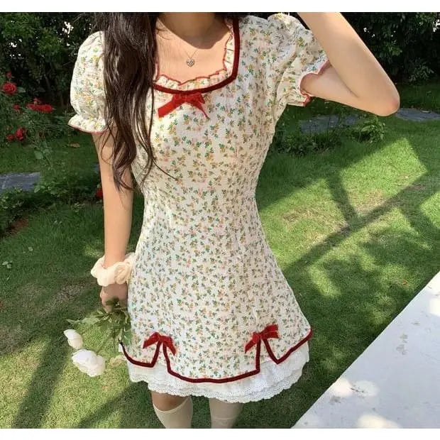 Petal Forest Princess Floral Mini Dress