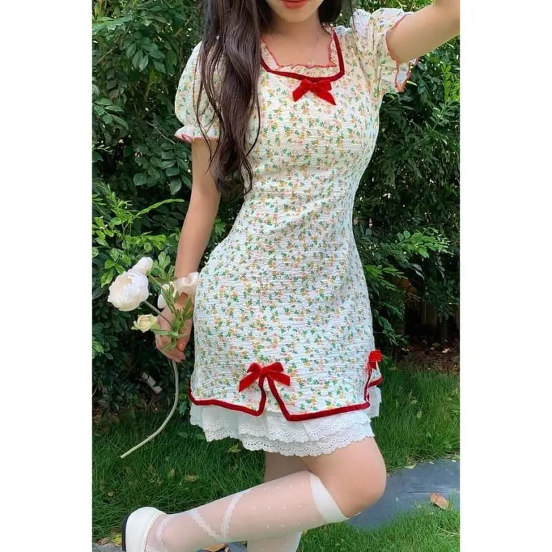 Petal Forest Princess Floral Mini Dress