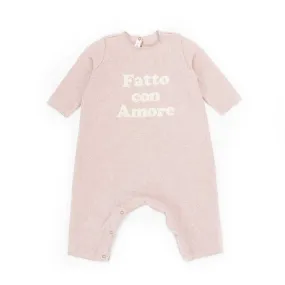 Pink Printed Romper for Baby Girl by Zhoe & Tobiah