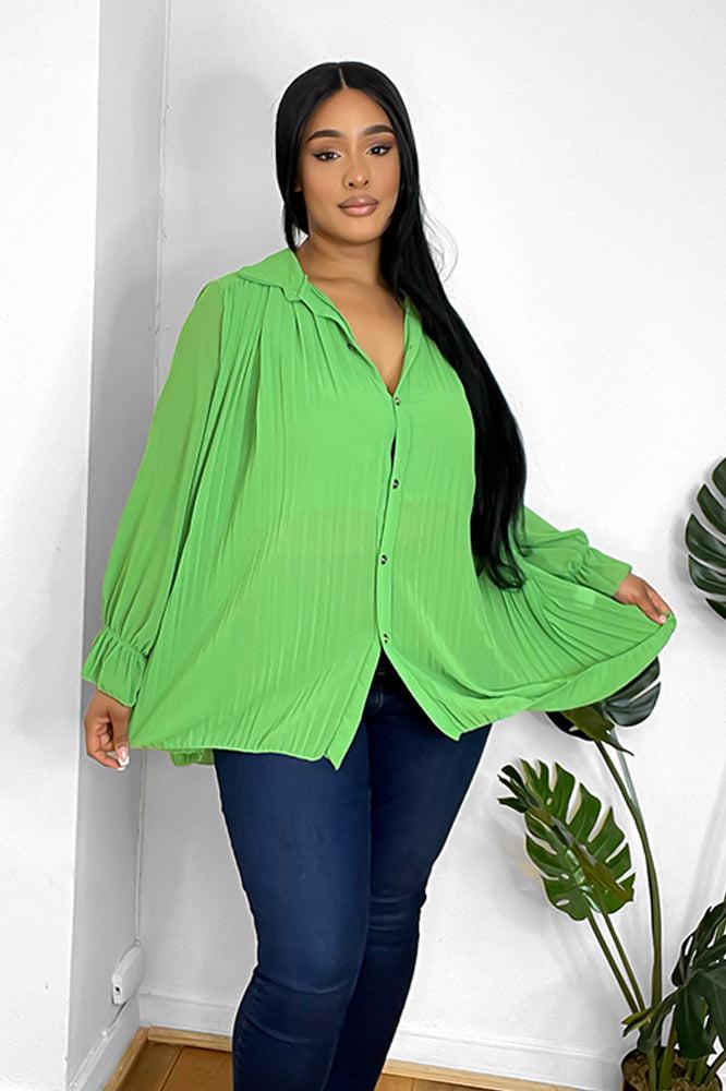 Pleated Chiffon Baby Doll Shirt Blouse - Results: Flowy Chiffon Babydoll Shirt Blouse