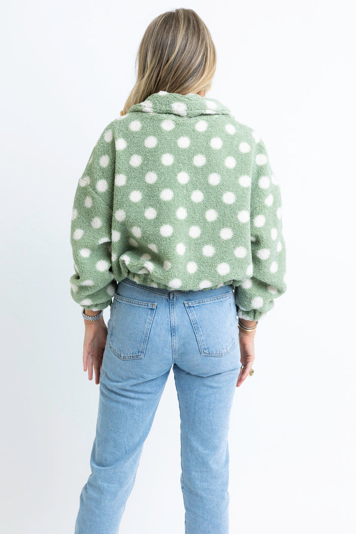 Polka Dot Fleece Coat