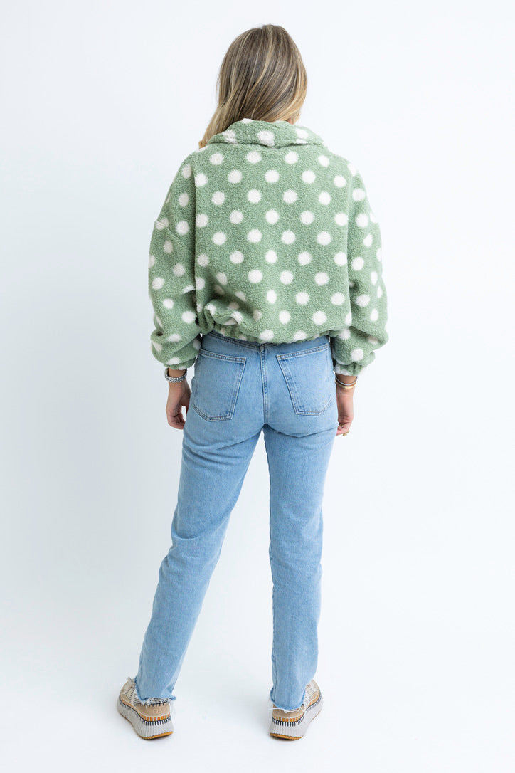 Polka Dot Fleece Coat