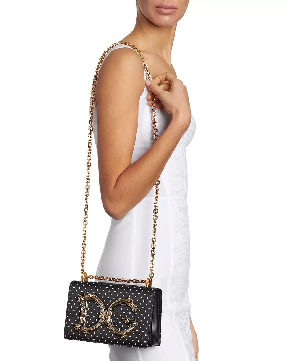 Polka Dot Monogram Shoulder Bag