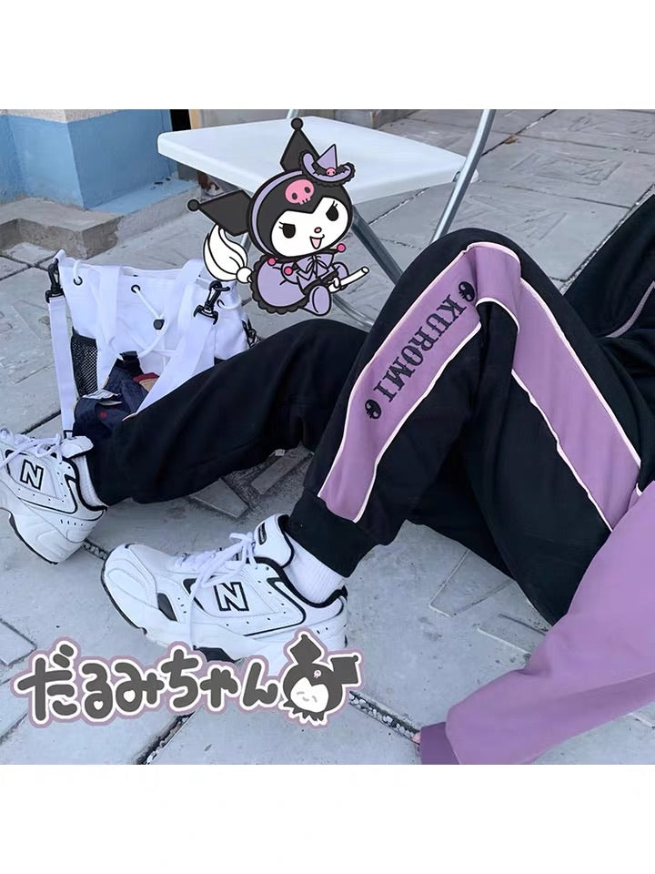 Pre-order Kuromi sportswear jacket and pants from Sanrio collaboration.