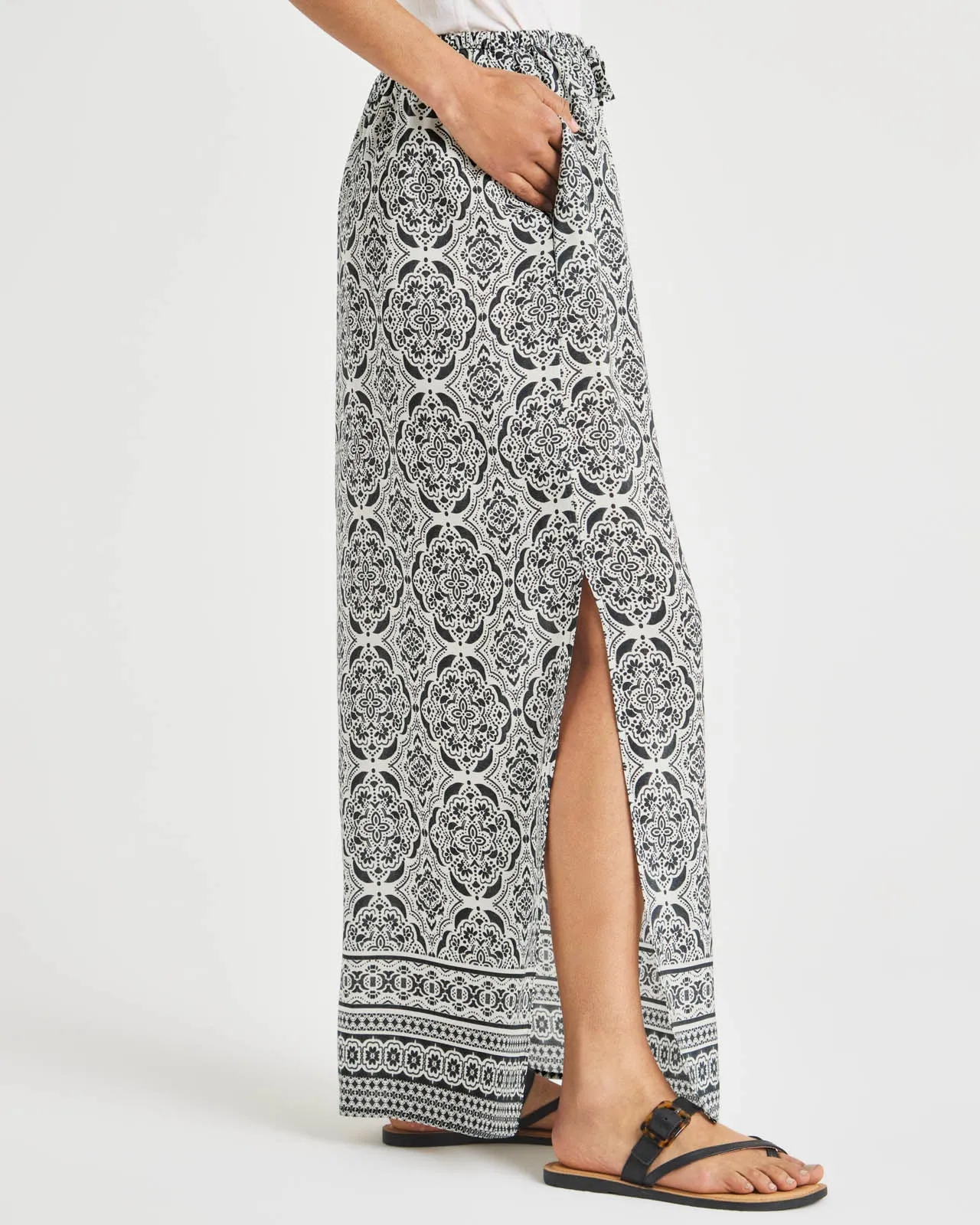 Printed Alessandra Silk Maxi Skirt Offer