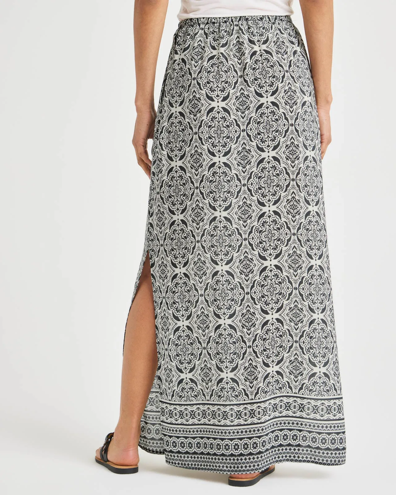 Printed Alessandra Silk Maxi Skirt Offer