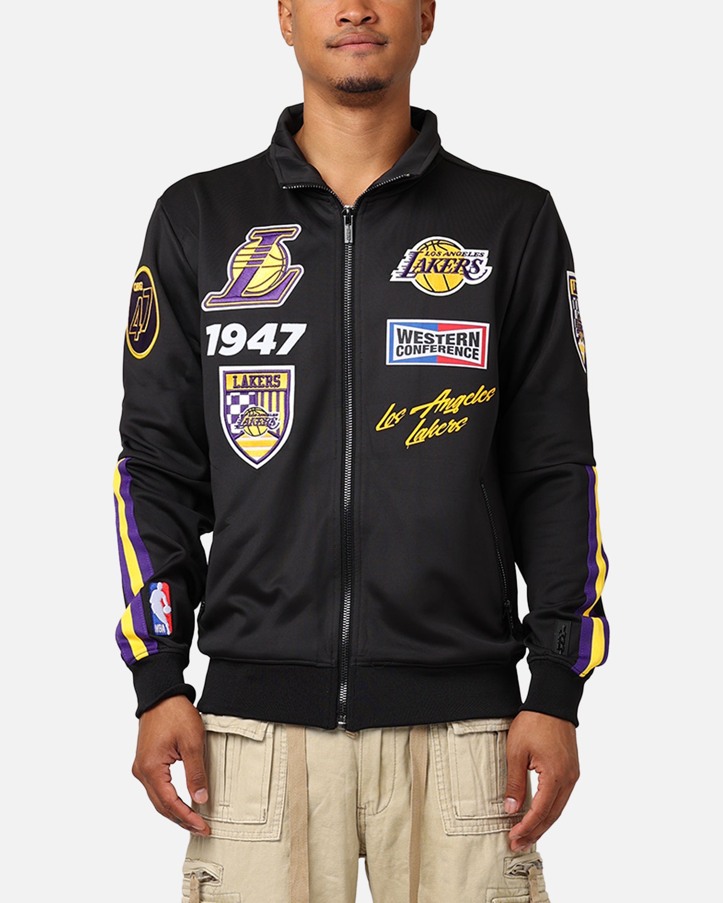 Pro Los Angeles Lakers Fast Lane Track Jacket - Black/Purple.