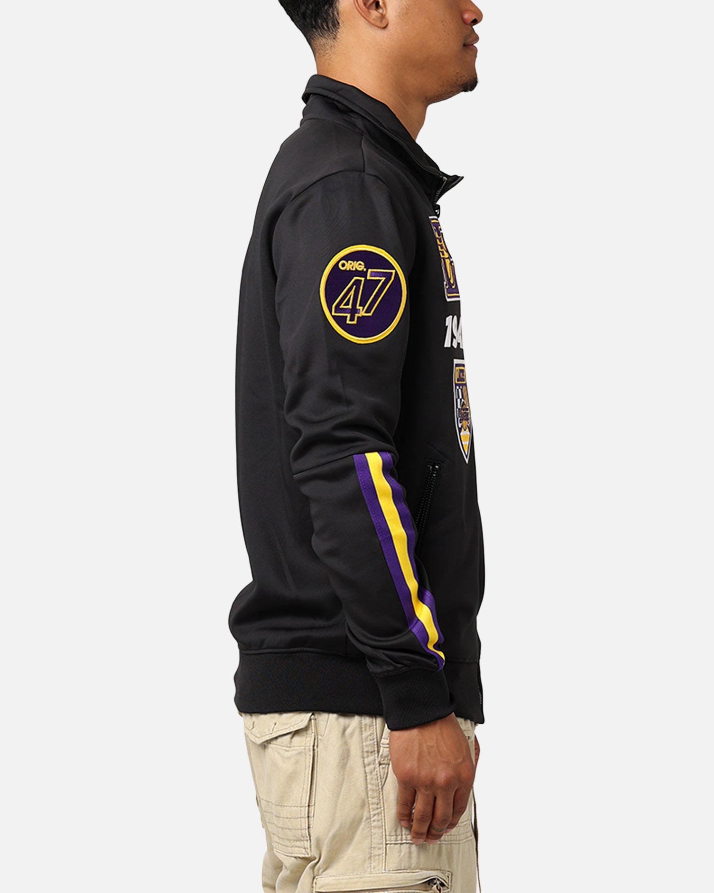 Pro Los Angeles Lakers Fast Lane Track Jacket - Black/Purple.