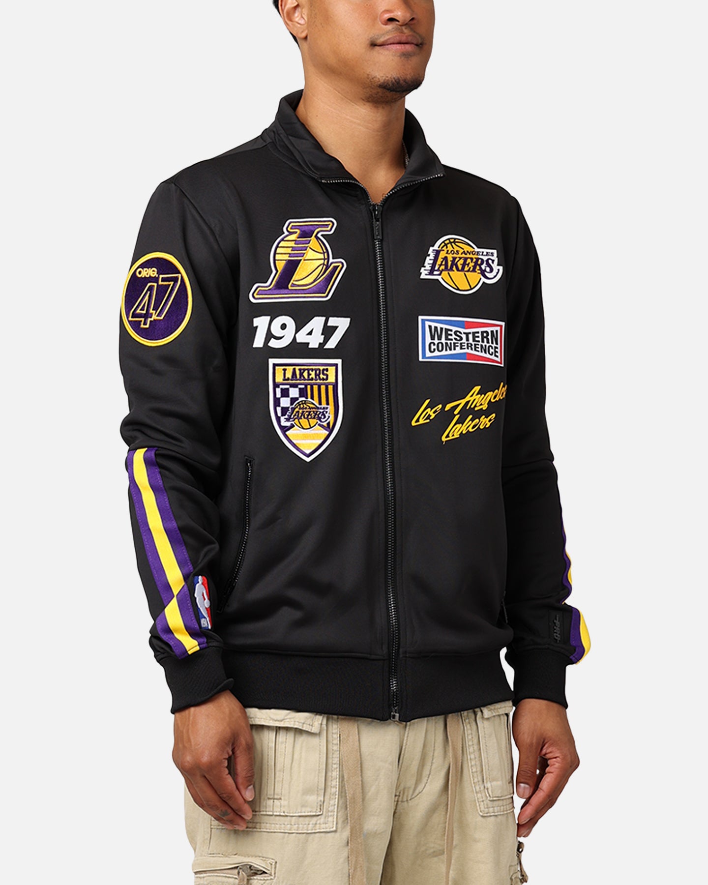 Pro Los Angeles Lakers Fast Lane Track Jacket - Black/Purple.