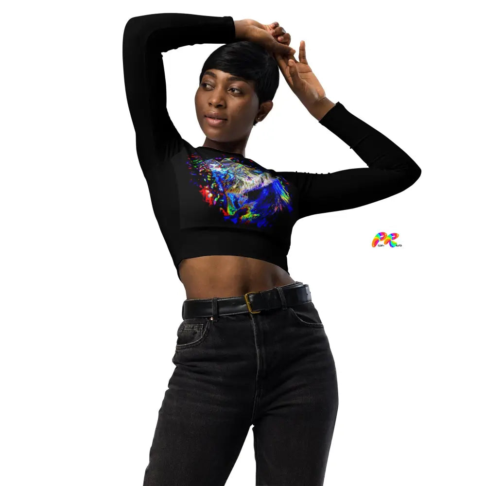 Psychedelic Cat Crop Top