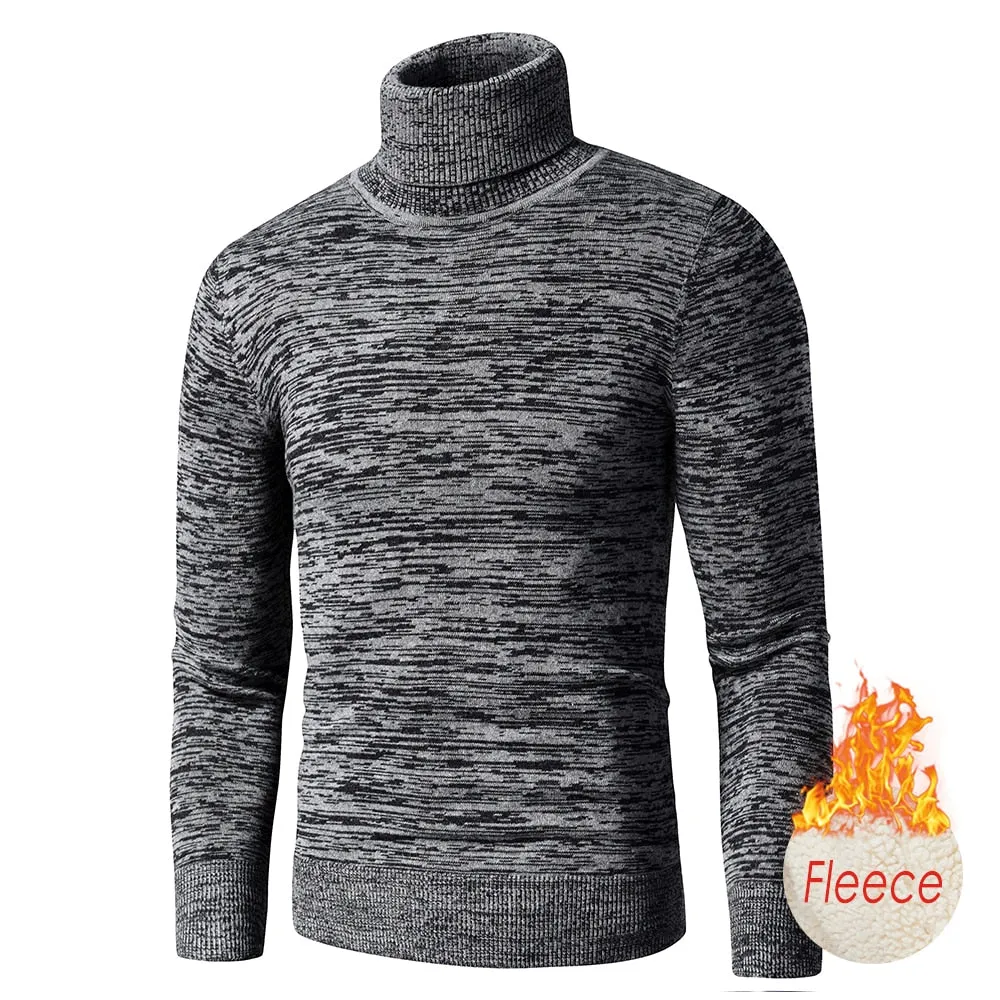 Pull à col roulé en coton et polaire pour homme TFU - Thermal pull