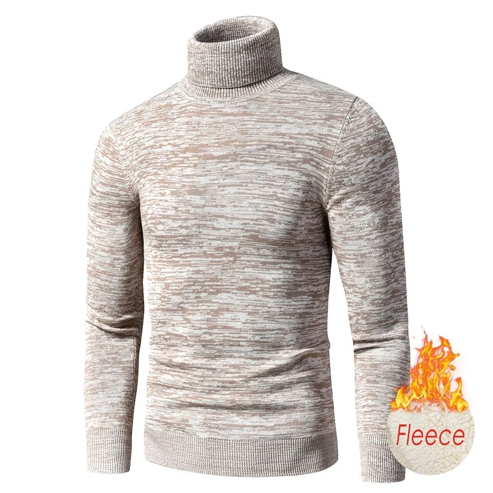 Pull à col roulé en coton et polaire pour homme TFU - Thermal pull