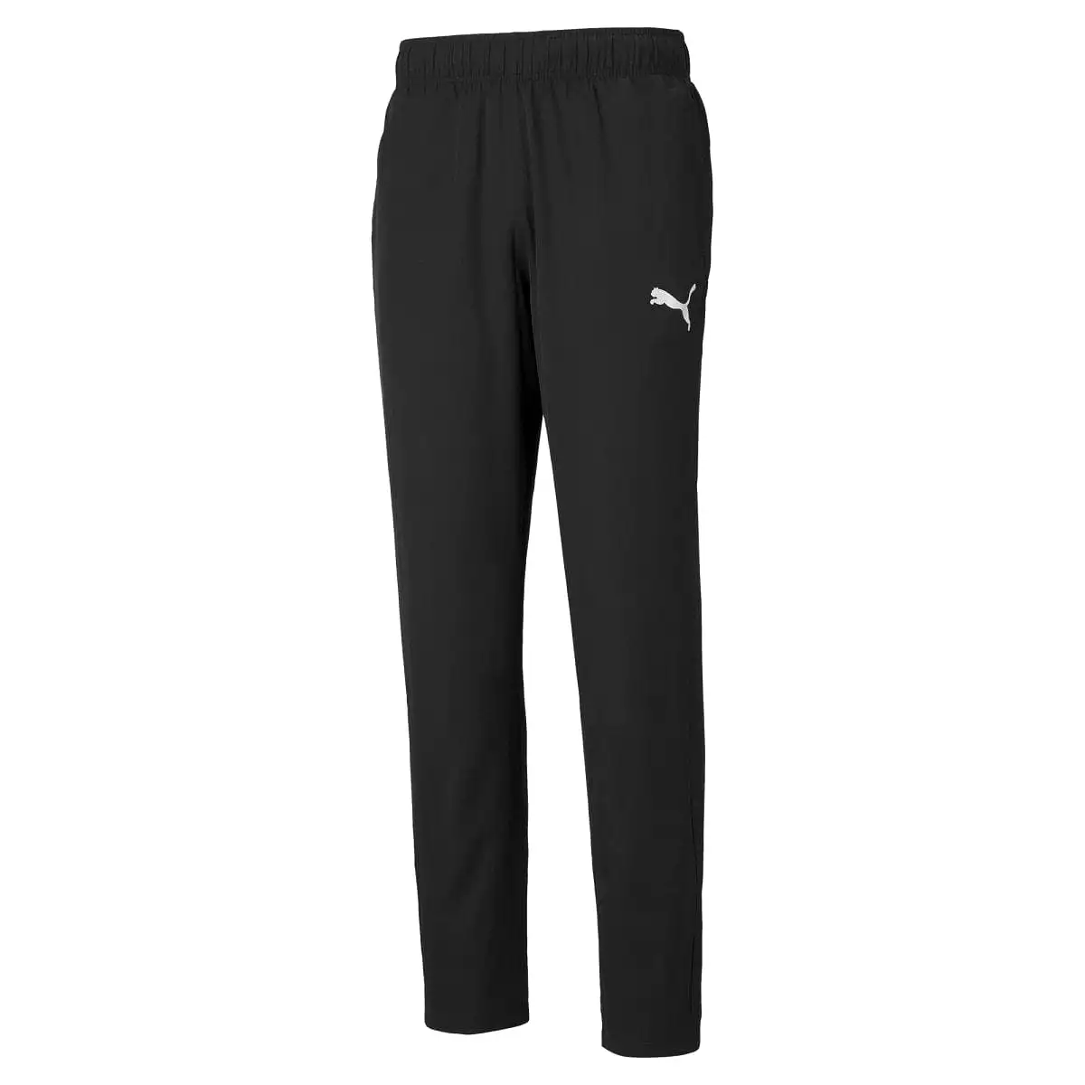 Puma black trackpants for men in an active woven style.