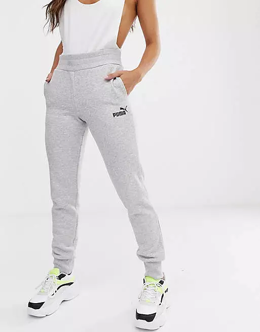 PUMA Essential Grey Fleece Trackpants for Women