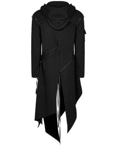 Punk Black Hooded Jacket | Goth, Dieselpunk, Dystopian, Apocalyptic Hoodie | Size M | S2132485