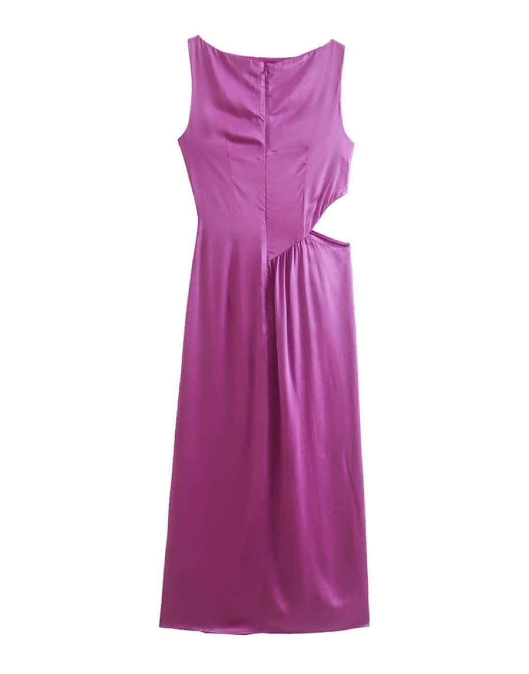 Purple Cut Out Midi Dress