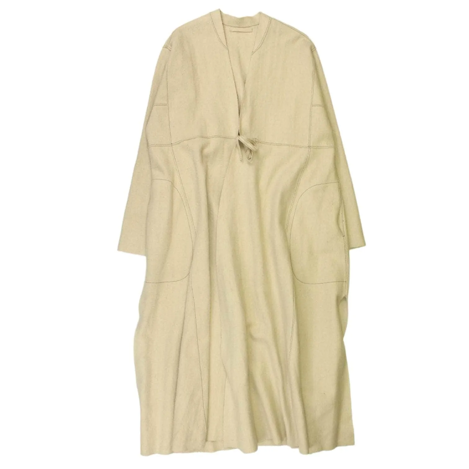 Raag Cream Long Boiled Wool Jacket