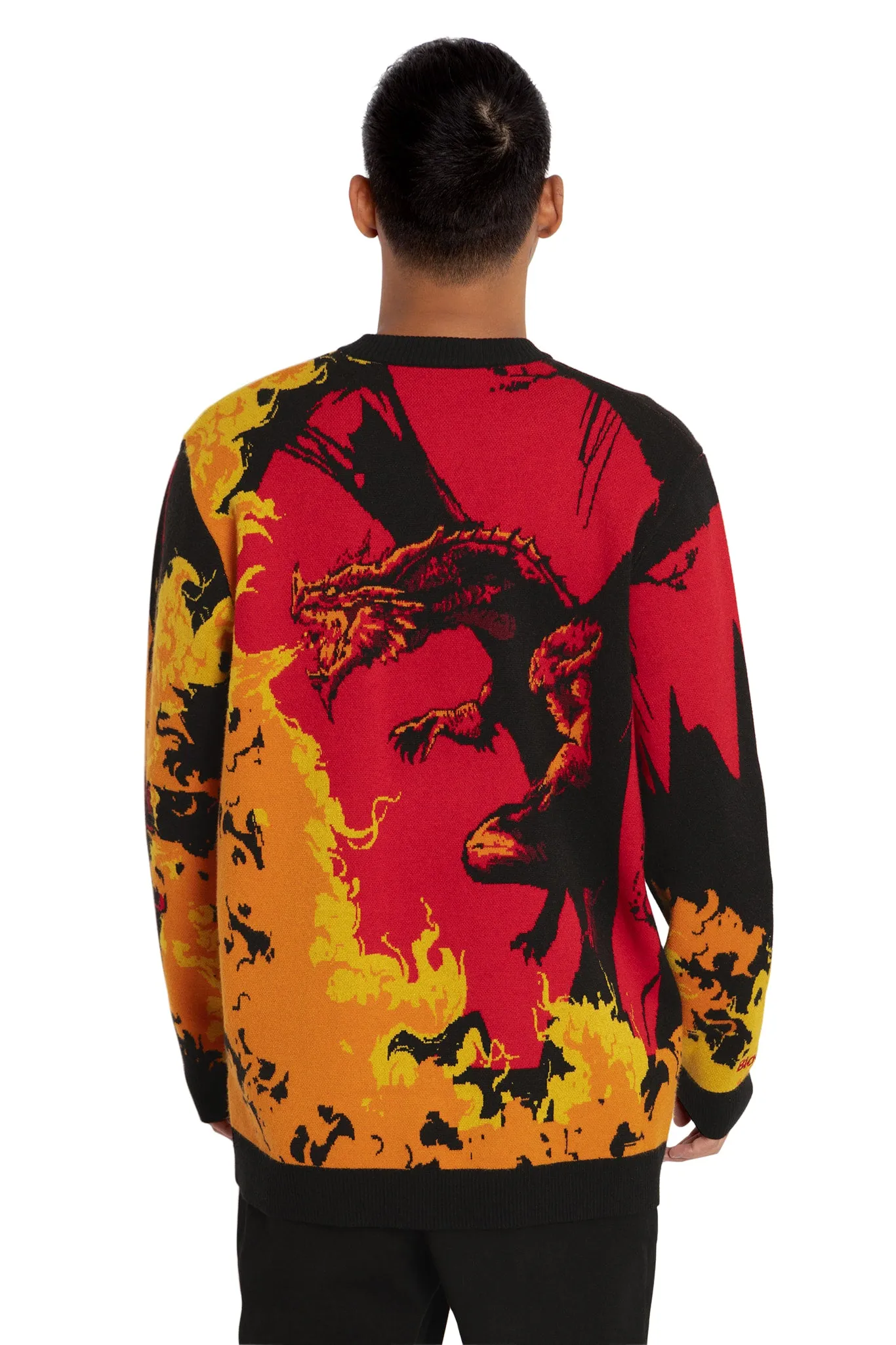 Red Dragon Knit Oversized Sweater