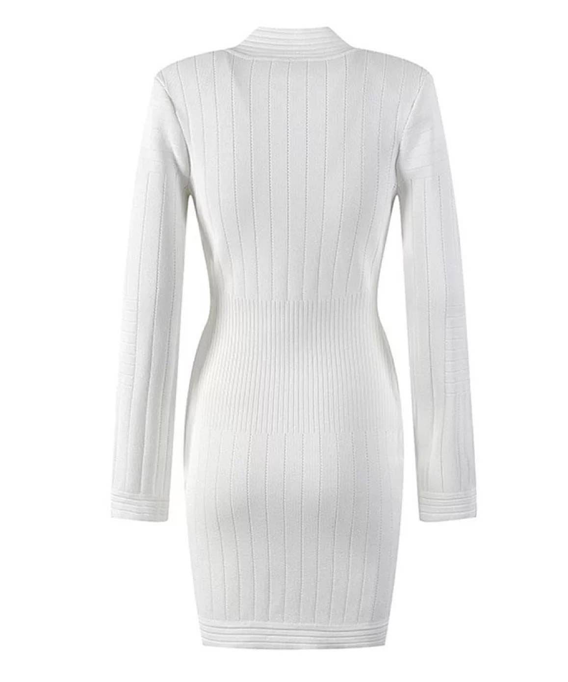 Results: White Zippered Knit Mini Dress