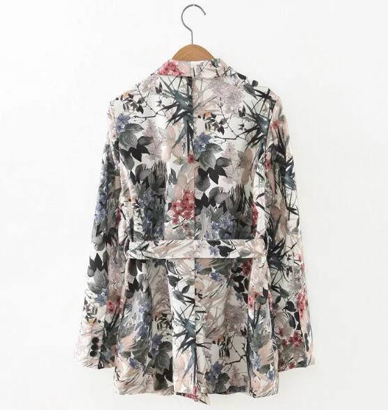 Retro Floral Women's Blazer - Casual - Floral