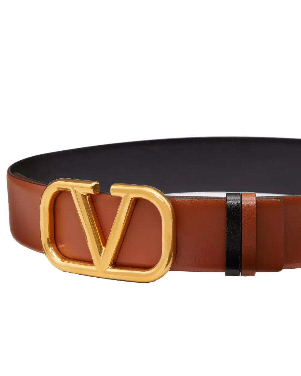 Reversible VLogo Signature 40mm Belt in Selleria and Black