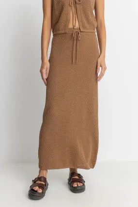 Rhythm Jossie Knit Max Skirt - Chocolate