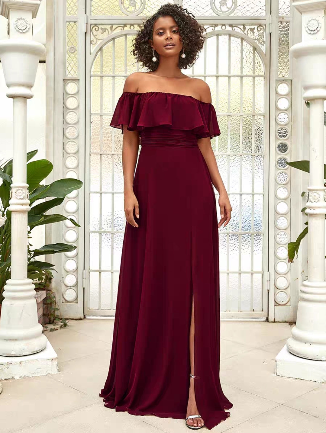 Rosemary Off Shoulder Gown - 14 Color Options