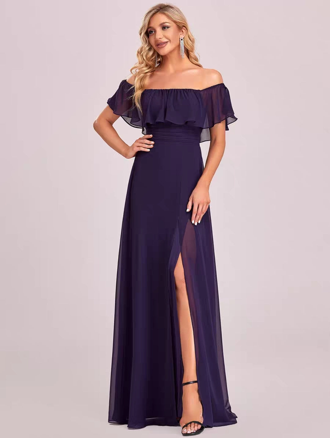 Rosemary Off Shoulder Gown - 14 Color Options