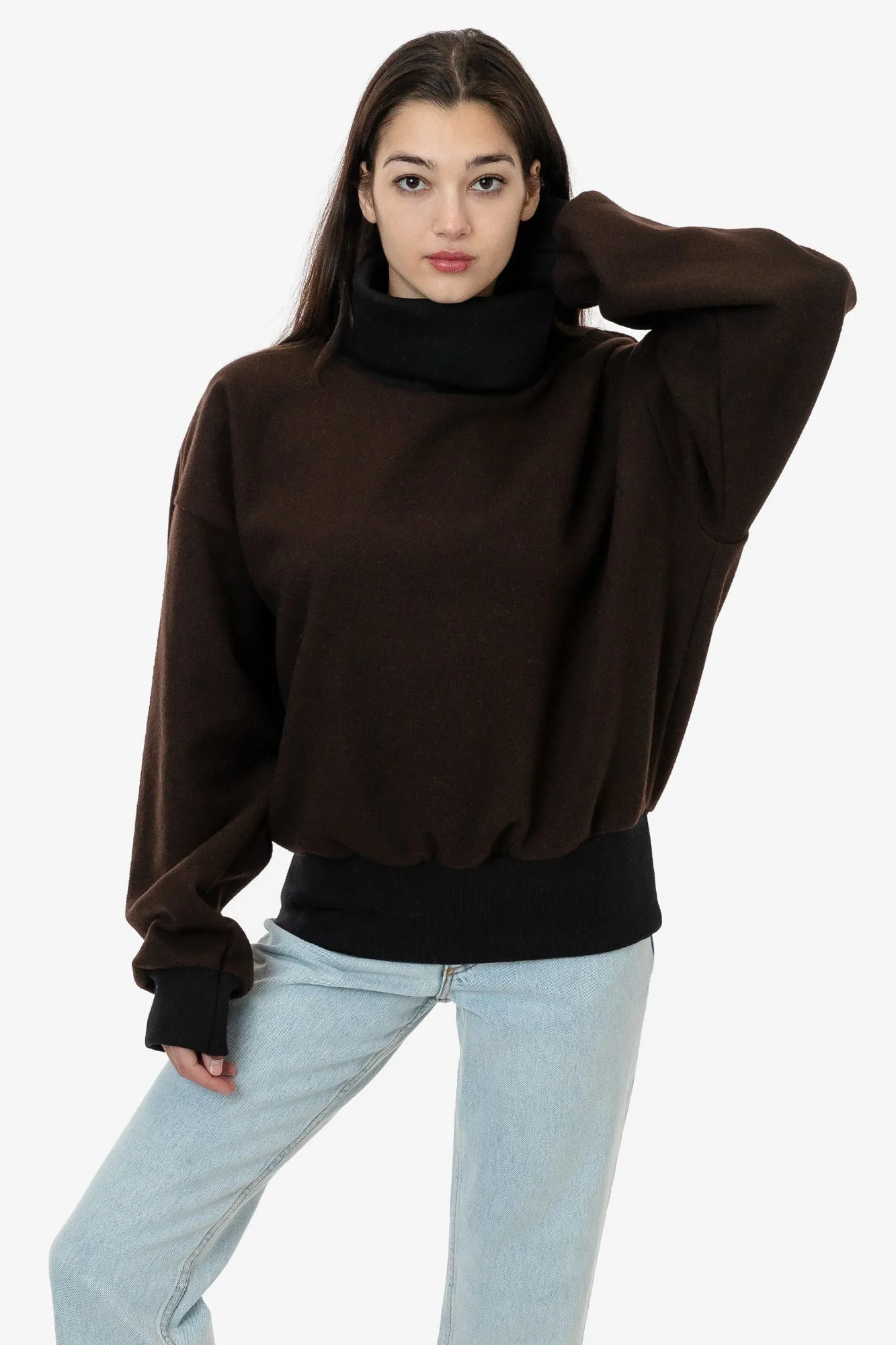 RWHR313 Wool Turtleneck Sweater Heavy Cotton Rib