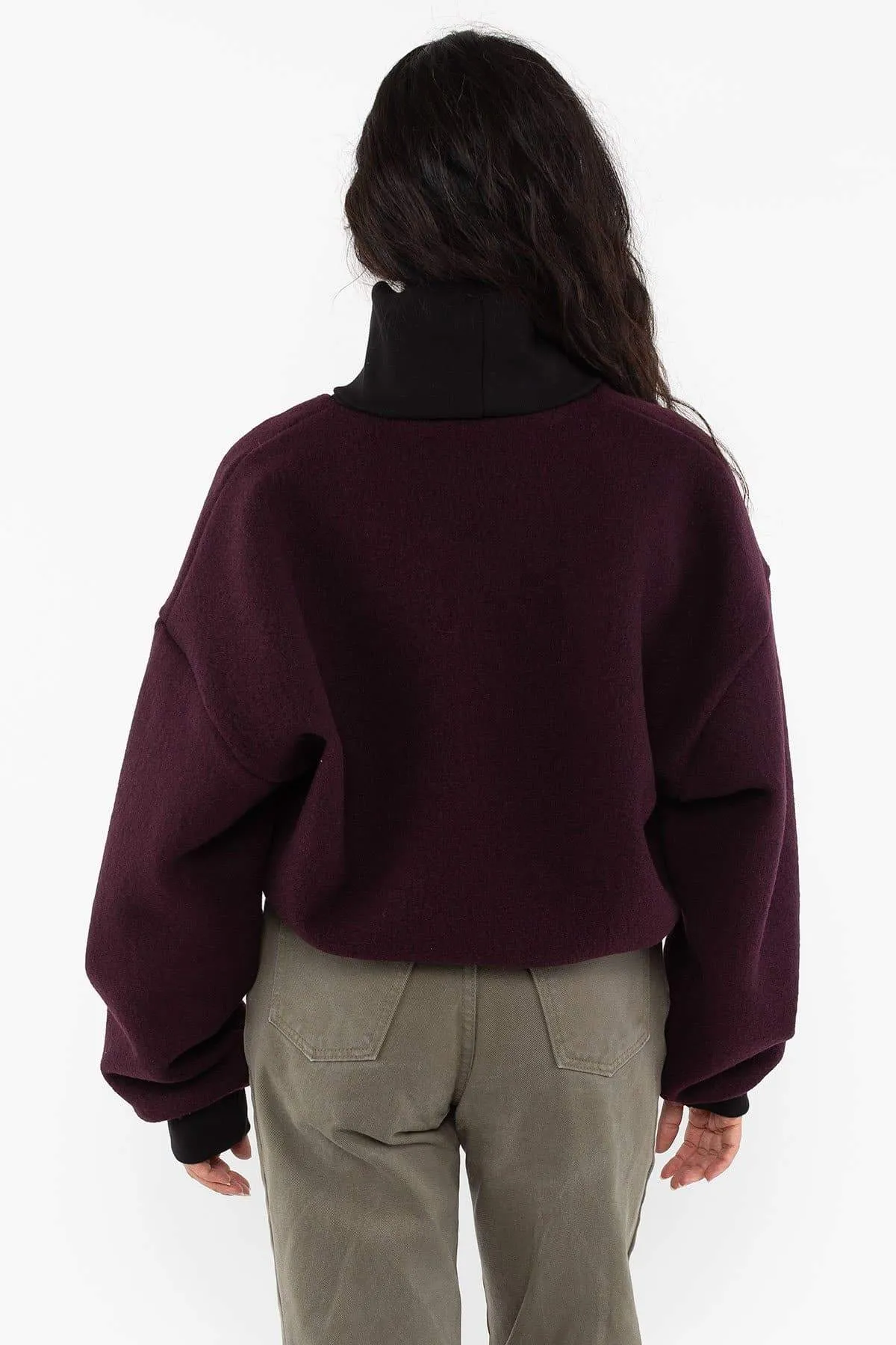 RWHR313 Wool Turtleneck Sweater Heavy Cotton Rib